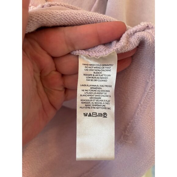 Free People Melody Crochet Trim Pullover Sweatshirt Lilac Lavender Womens - Picture 5 of 10